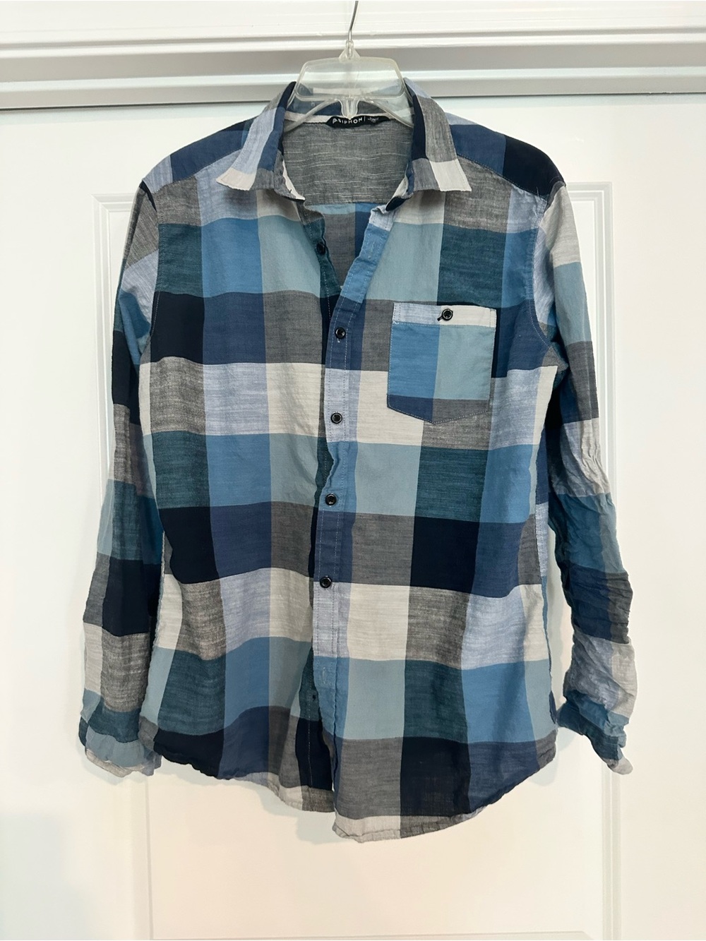 Men's Siphon Blue Plaid Button-Up Shirt